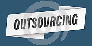 outsourcing banner template. outsourcing ribbon label.