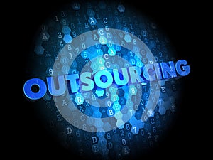 Outsourcing Concept on Digital Background.