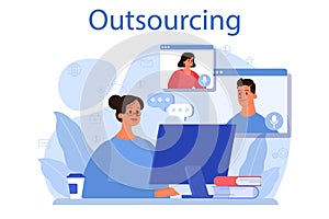 Outsourcing concept. Idea of teamwork and project delegation