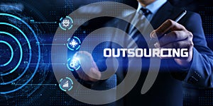 Outsourcing global recruitment human resources management concept