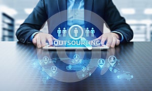 Outsourcing Human Resources Business Internet Technology Concept