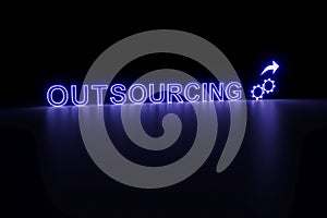 OUTSOURCING neon concept self illumination background 3D