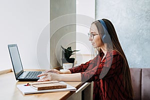 Outsourcing IT Projects, remote work, young professionals. female young programmer, developer working