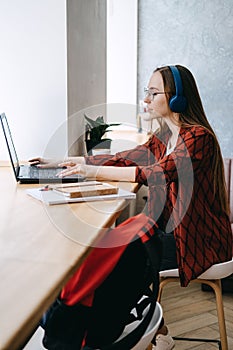 Outsourcing IT Projects, remote work, young professionals. female young programmer, developer working