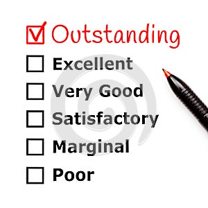 Outstanding Customer Service Evaluation Form