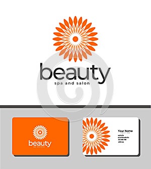 Outstanding logo template design that illustrates a chrysanthemum abstract flower