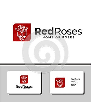 Outstanding logo template design that illustrates classic red rose