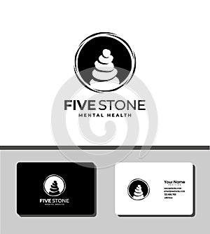 Outstanding logo template design that illustrates the five stones for mental health companies