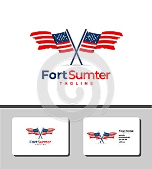 Outstanding logo template design that illustrates the fort Sumter flag