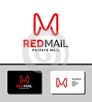 Outstanding logo template design that illustrates M letter forming mail icon