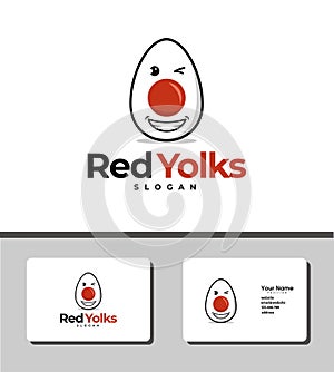 Outstanding logo template design that illustrates red yolk egg for food companies