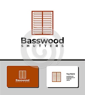 Outstanding logo template design that illustrates traditional wood shutters for interior design companies