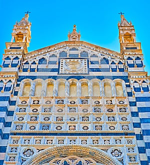 Outstanding marble facade of Duomo di Monza, Italy photo
