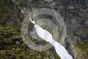 An outstanding mountain landscape of the High Tatras. A view from the Lomnicka Pass