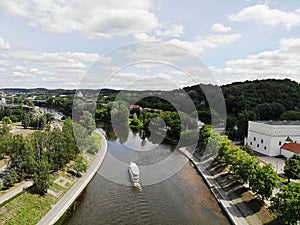 Outstanding view from Above on the beautiful and calm city Vilnus. The capital of european baltic country Lithuania. Aerial photo