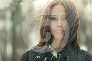 Outstanding young beautiful woman face - closeup