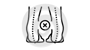 outward curvature of legs line icon animation