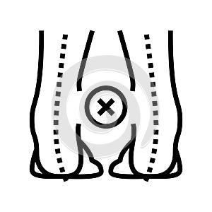 outward curvature of legs line icon vector illustration