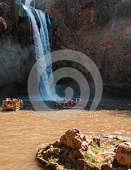 The Ouzoud Waterfalls in a reflection