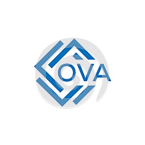 OVA letter logo design on white background. OVA creative circle letter logo concept.