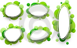 Oval backgrounds with green bubbles.