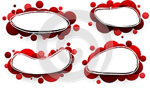 Oval backgrounds with red bubbles.