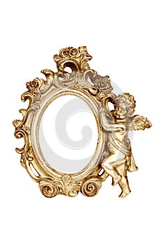 Oval baroque gold picture frame