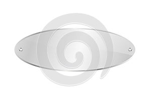 Oval blank glass plate isolated icon