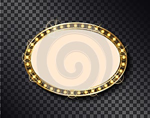 Oval Border, vintage Illuminated Board with Light