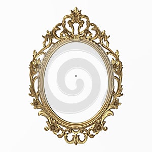 Oval carved antique photo frame gold antique bronze