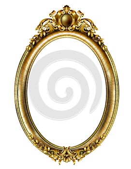 Oval classic golden picture baroque frame