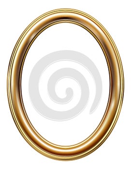 Oval classic golden picture frame photo