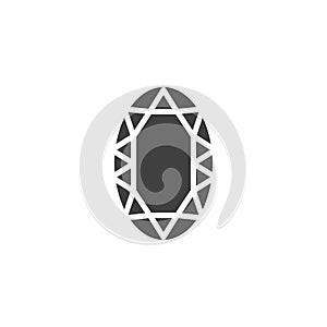 Oval diamond vector icon