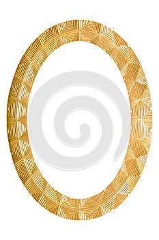 Oval empty wooden and gold gilded frame