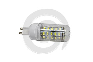 Oval energy-saving LED bulb. LED light bulb is isolated on a white background