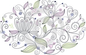 Oval floral pattern