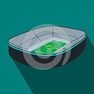 Oval football stadium flat icon