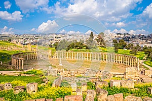 Oval Forum and Cardo Maximus at Jerash