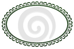 Oval Frame or Border in Grass Texture photo