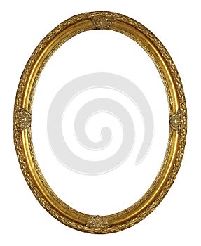 Oval frame isolated on white