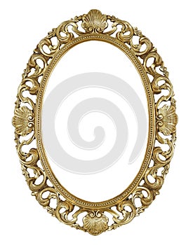 Oval frame isolated on white