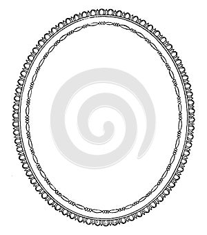 Oval Frame is a simple design, vintage engraving