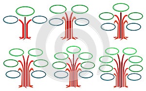 Oval frames tree designs