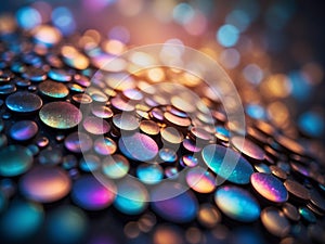 oval glittering shapes colorful gems and bokeh blur abstract background