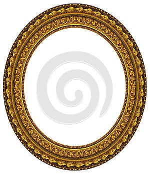 Oval gold picture frame