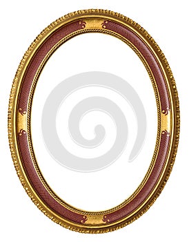 Oval golden decorative picture frame