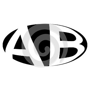 Oval logo double letter A B two letters ab ba