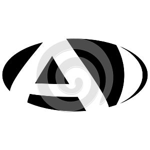 Oval logo double letter A, I two letters ai ia photo