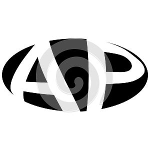 Oval logo double letter A, P two letters ap pa