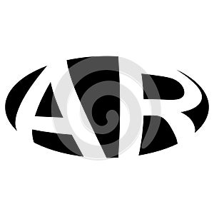 Oval logo double letter A, R two letters ar ra